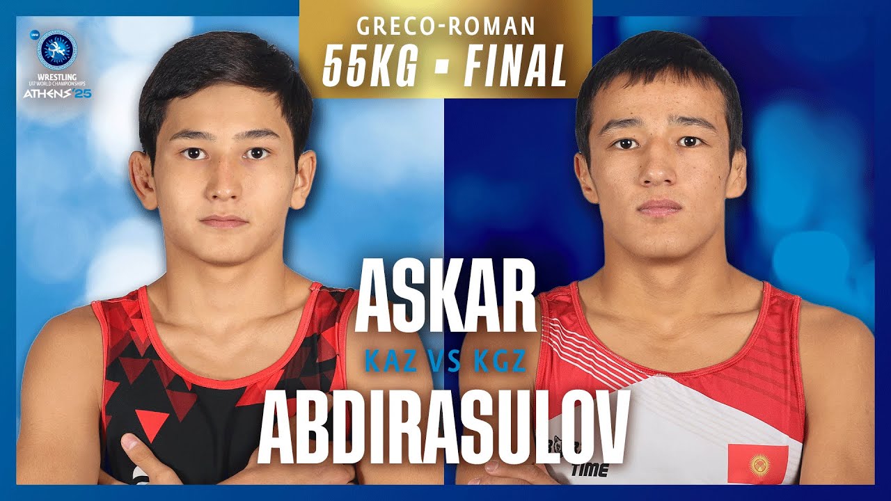 Alkham ABDIRASULOV (KGZ) vs. Nurali ASKAR (KAZ) | U17 WORLD CHAMPIONSHIPS 2025 | GR 55kg Gold Medal background