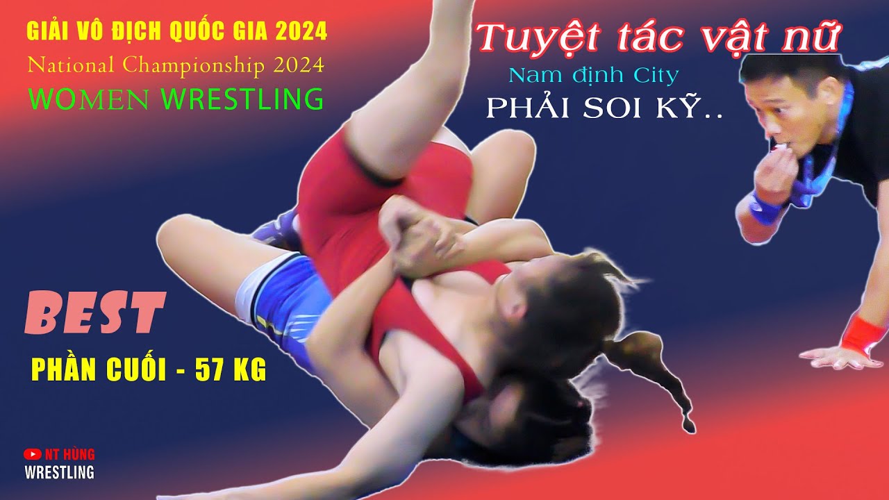 Vật nữ. " KIỆN TƯỚNG QUỐC GIA: NG THỊ MỸ TRANG ". Giải vô địch quốc gia . Hạng 57 kg . Phần cuối background