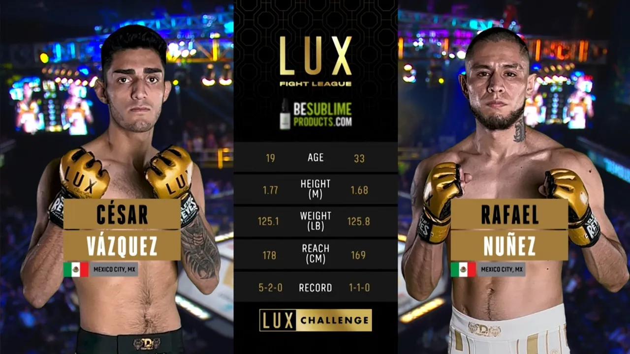 Descalificación por rodilla ilegal. Pelea entre Cesar "Demoledor Jr" Vázquez vs Rafael Núñez Lux 22