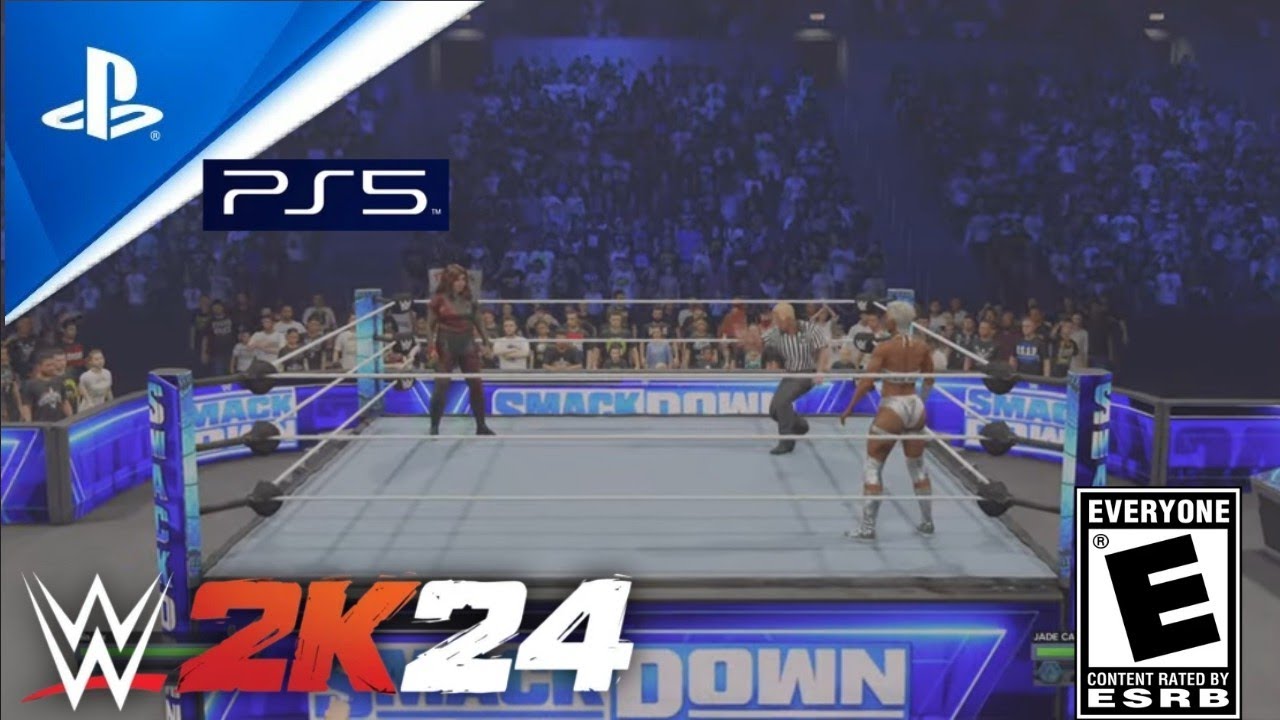 WWE 2K24 Nia jax vs jade cargil/SMACKDOWN background