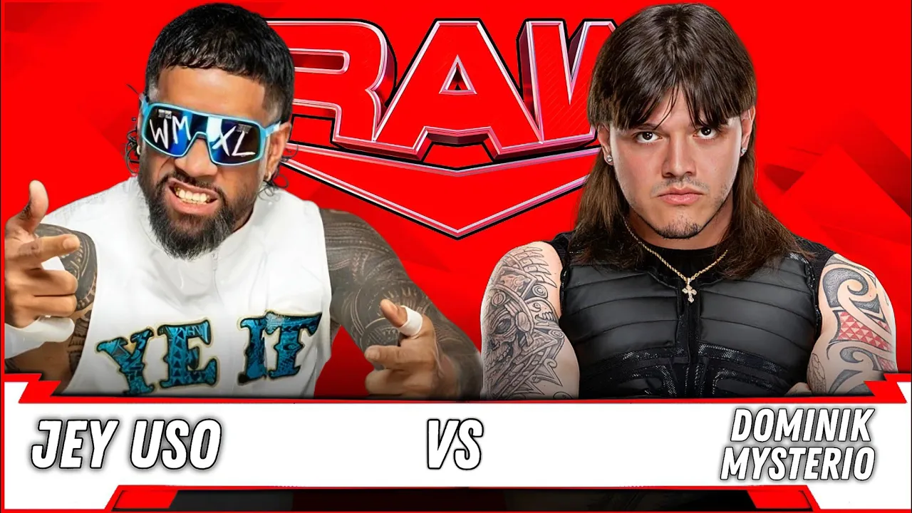 "Main Event" Jey Uso vs. "Dirty" Dominik Mysterio | WWE Raw background