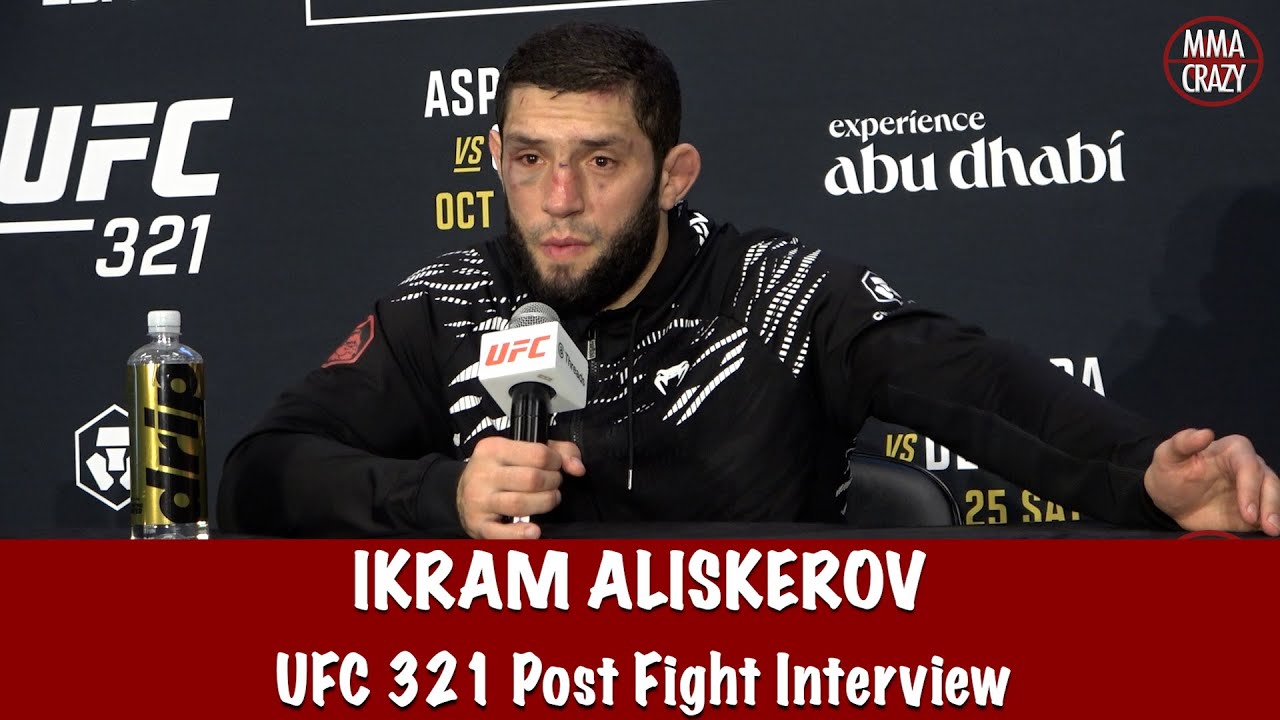 Ikram Aliskerov reveals main coach not happy but Khabib is happy with his performance at UFC 321 background
