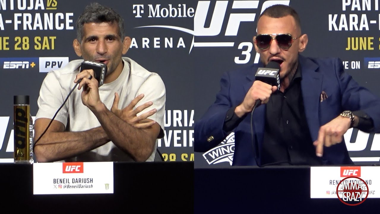 Beneil Dariush & Renato Moicano ARGUE back & forth at UFC 317 Press Conference background