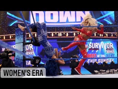 Asuka & Sasha Banks Face To Face background