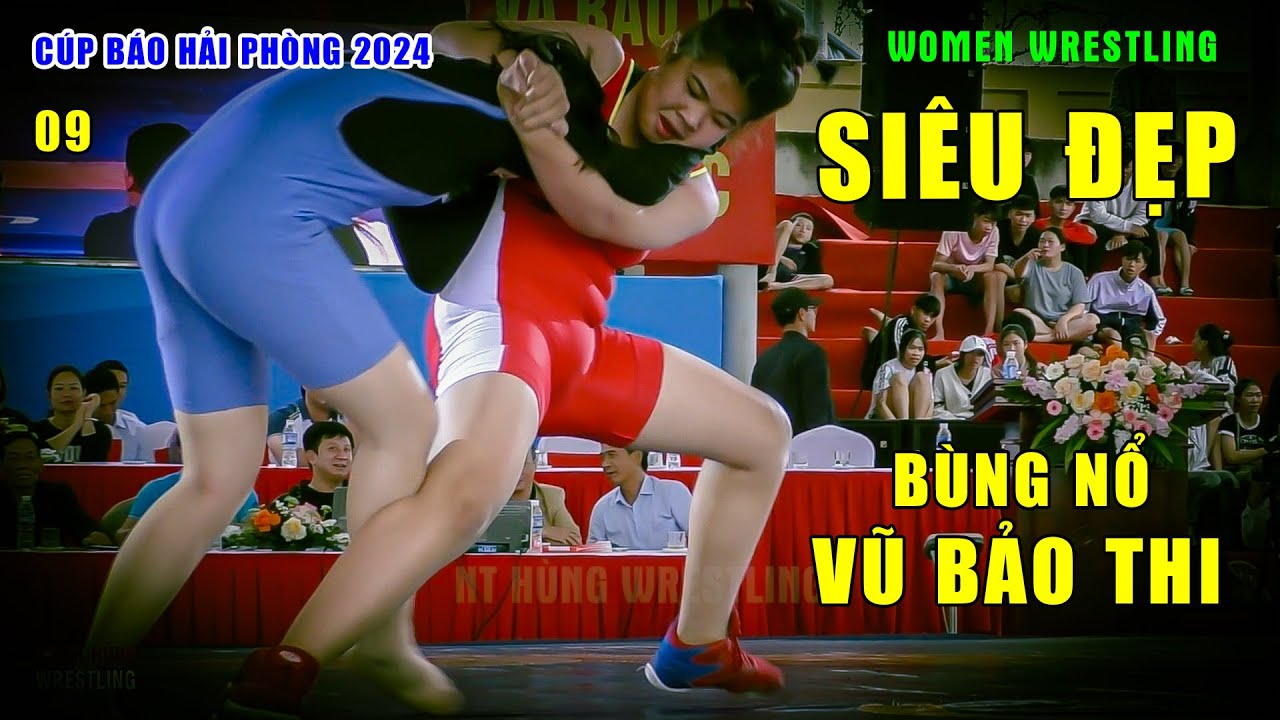 VŨ BẢO THI BÙNG NỔ. Vật nữ cúp báo HẢI PHÒNG 2024 .Highlights women's wrestling (08)