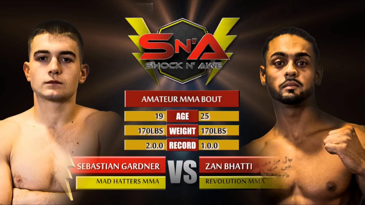 Shock N Awe 26 Seb Gardner vs Zan Bhatti Amateur MMA