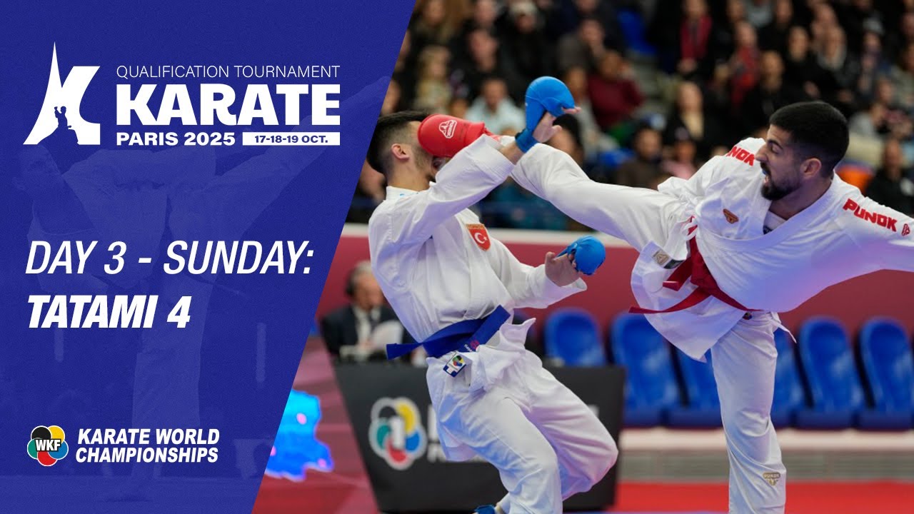 Paris Qualification Tournament - SUNDAY - Eliminations - Tatami 4 | WORLD KARATE FEDERATION backdrop
