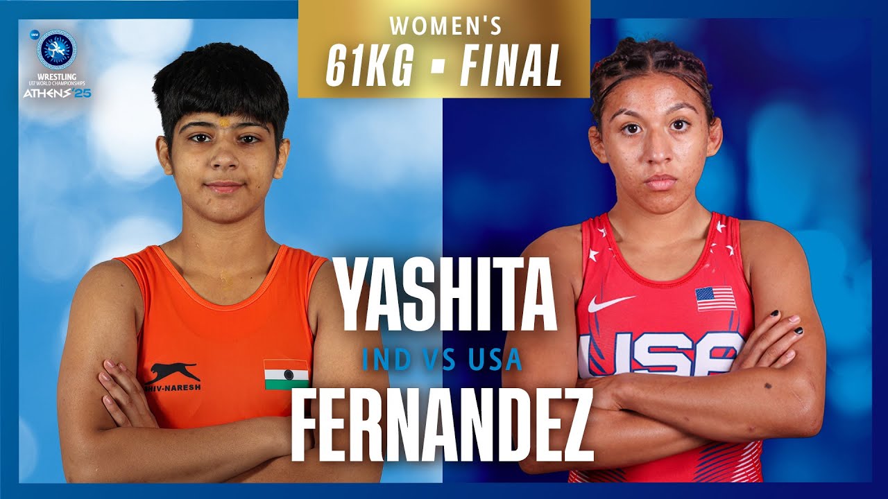 Yashita YASHITA (IND) vs. Taina FERNANDEZ (USA) | U17 WORLD CHAMPIONSHIPS 2025 | WW 61Kg Gold Medal background