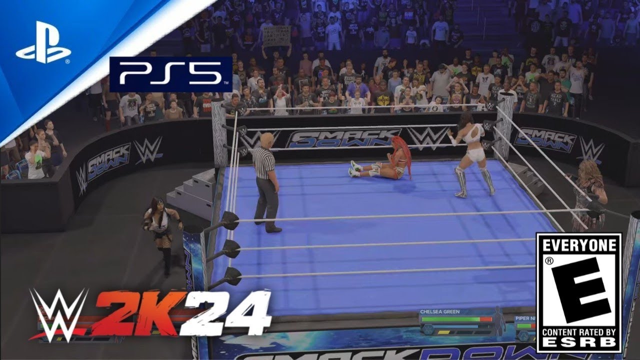 WWE 2K24 Chelsea Green y piper never vs b-fab y michin
