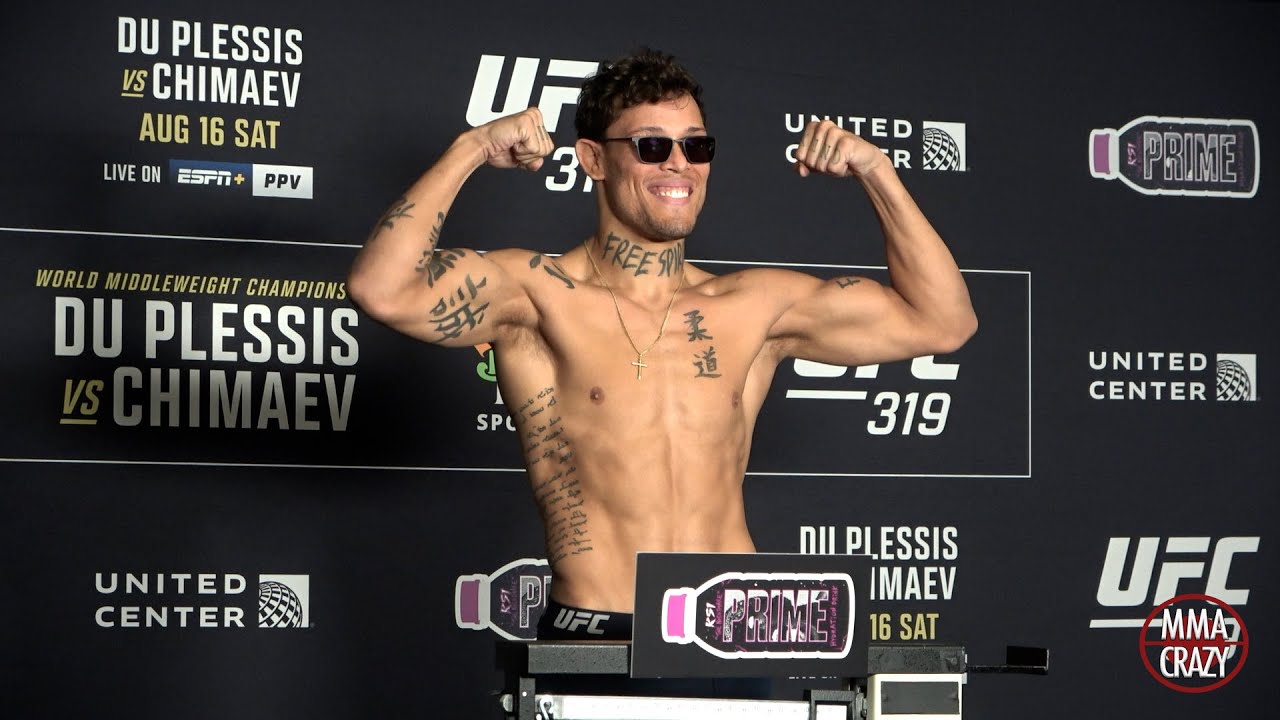 Caio Barralho weighs in as a BACK UP for Du Plessis & Chimaev UFC 319