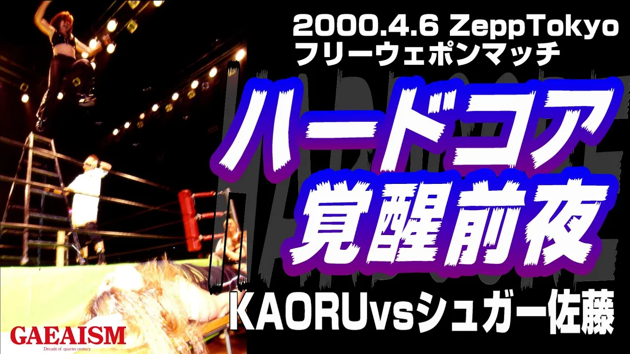 【女子プロレス GAEA】ハードコア開眼の兆し! KAORU vs シュガー佐藤 2000年4月16日 Zepp Tokyo backdrop