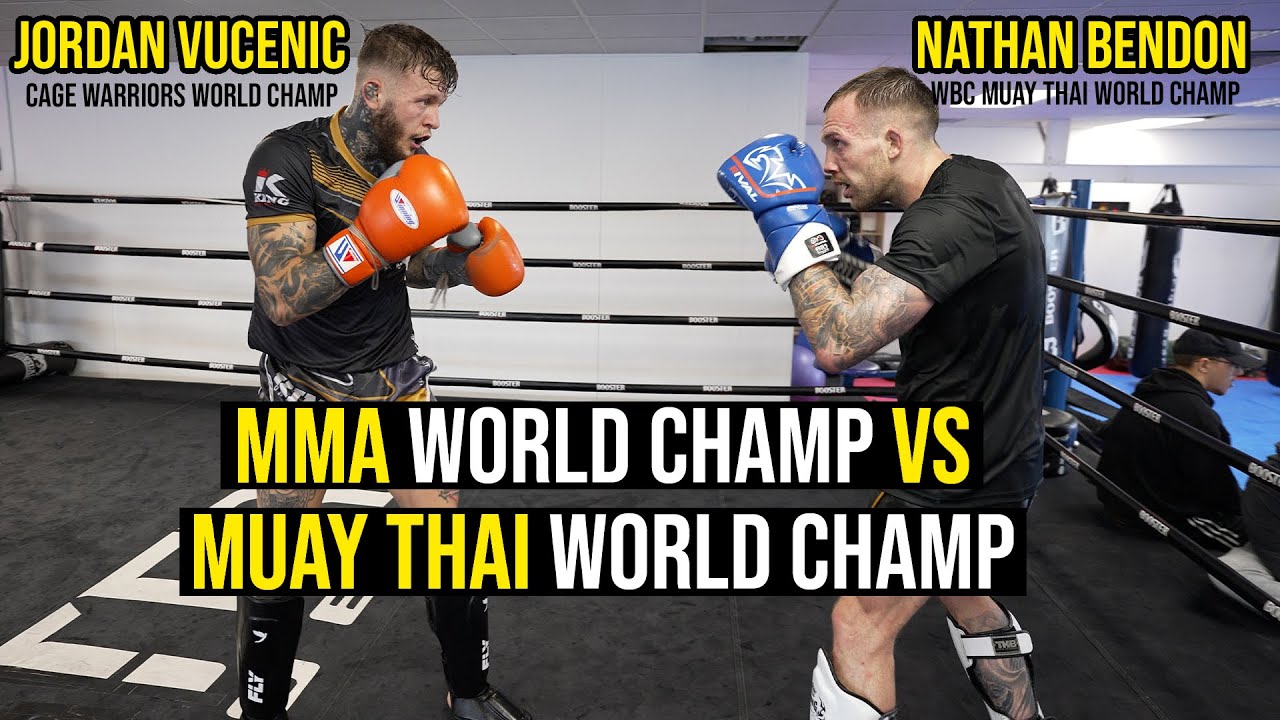 MMA World Champion Sparring With Muay Thai World Champion - Jordan Vucenic - Nathan Bendon background