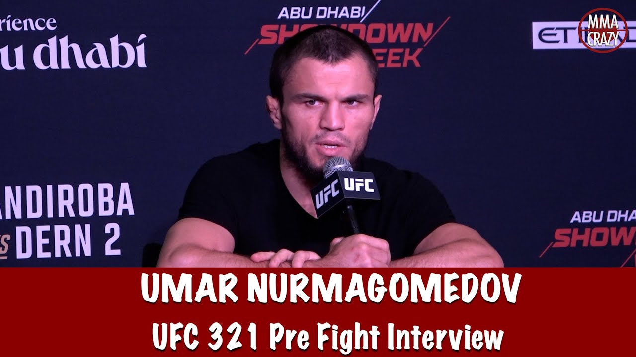 Umar Nurmagomedov responds to Ilia Topuria’s ‘farm’ comment to Islam Makhachev background