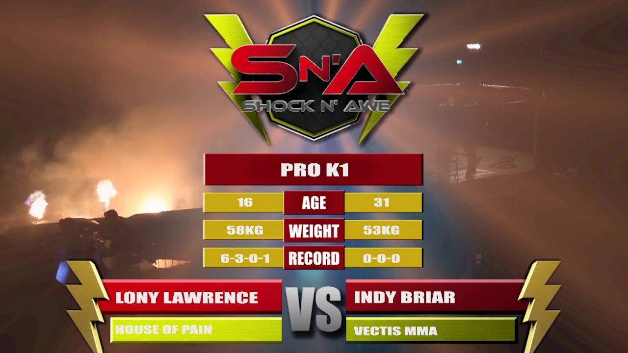 Shock N Awe 27 - Pro K1 Iony Lawrence Vs Indy Briar backdrop