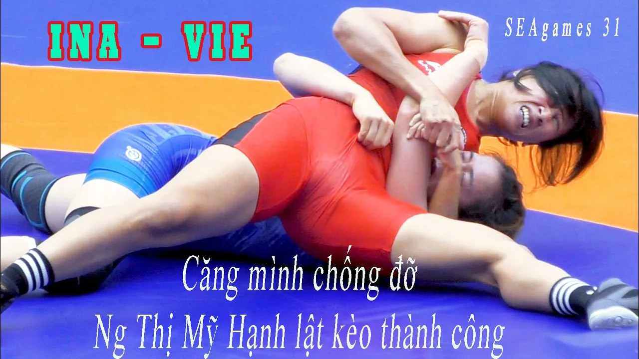 🤼♀️ Ngạt Thở - Màn thoát hiểm kinh điển của Ng THị Mỹ Hạnh VN - women's wrestling'vat'Seagames 31 background