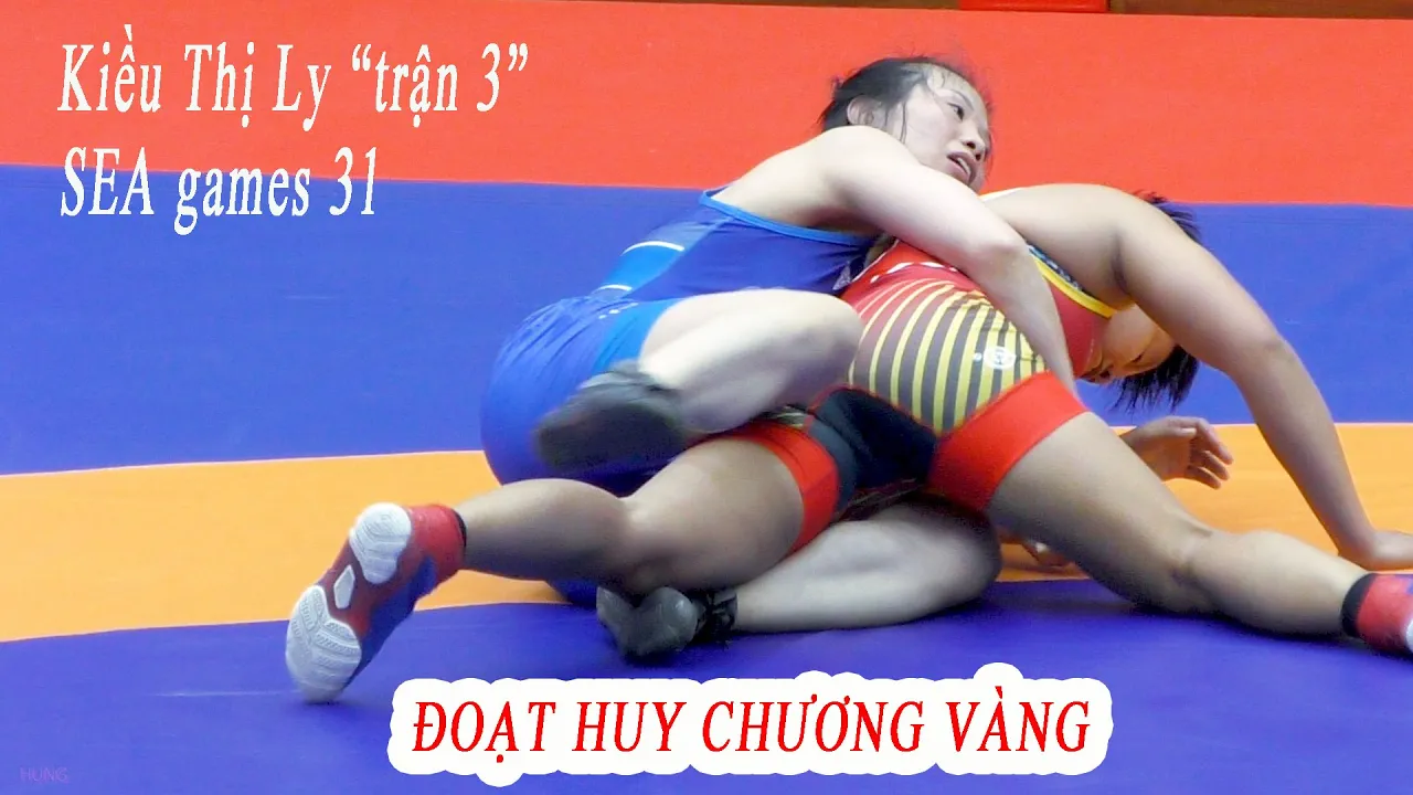 Vật nữ - Kiều Thị Ly "53kg" thắng tiếp 10-0 để đoạt HCV Sea games 31 background