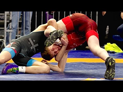 U15 Zohar Raskin (ISR) vs Saba Bitarashvili (GEO) 48kg. Freestyle boys youth wrestling. B-cam-man