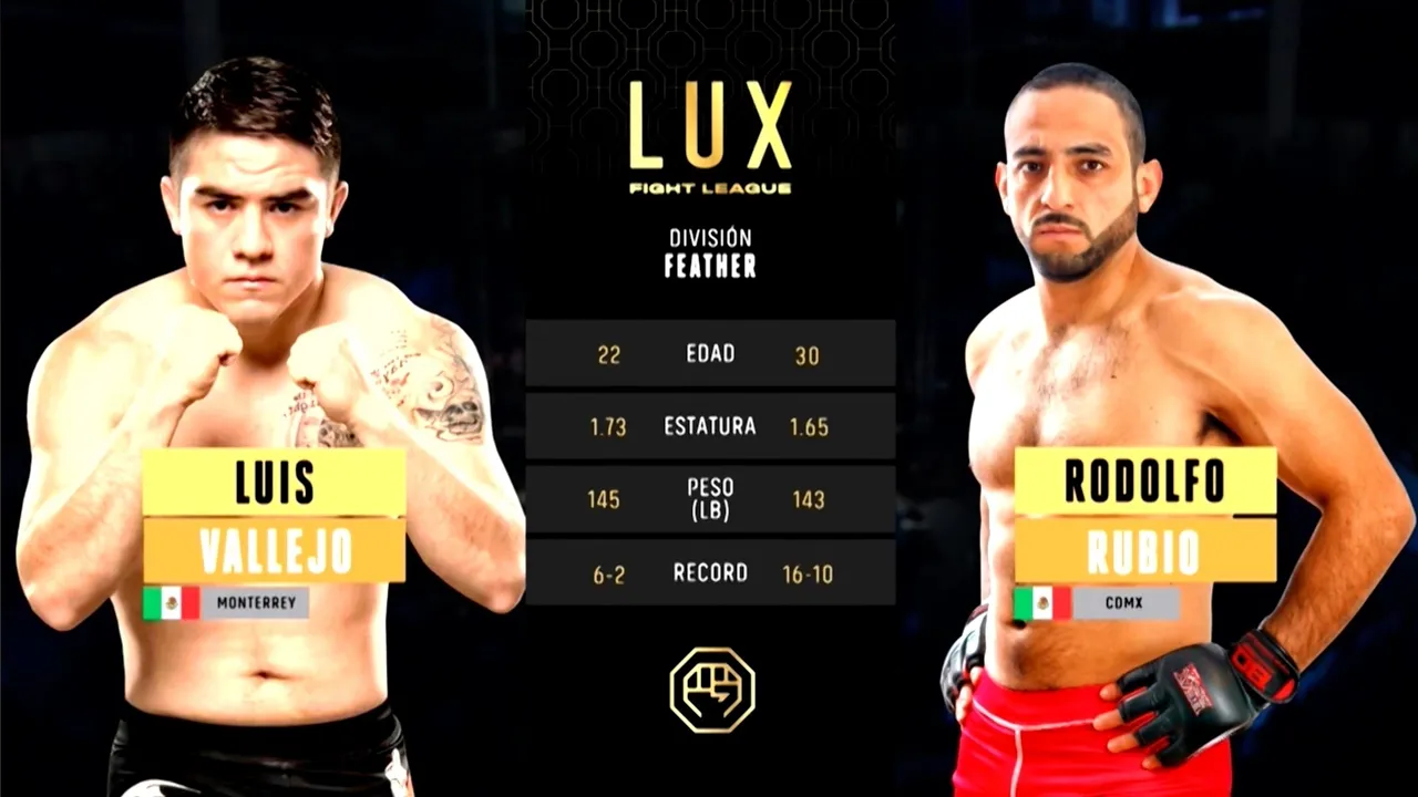 Luis Vallejo pasa por encima con TKO fulminante ante Rodolfo "Fito" Rubio en LUX 002