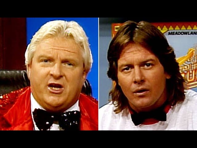Bobby Heenan gets into a war of words with Roddy Piper background