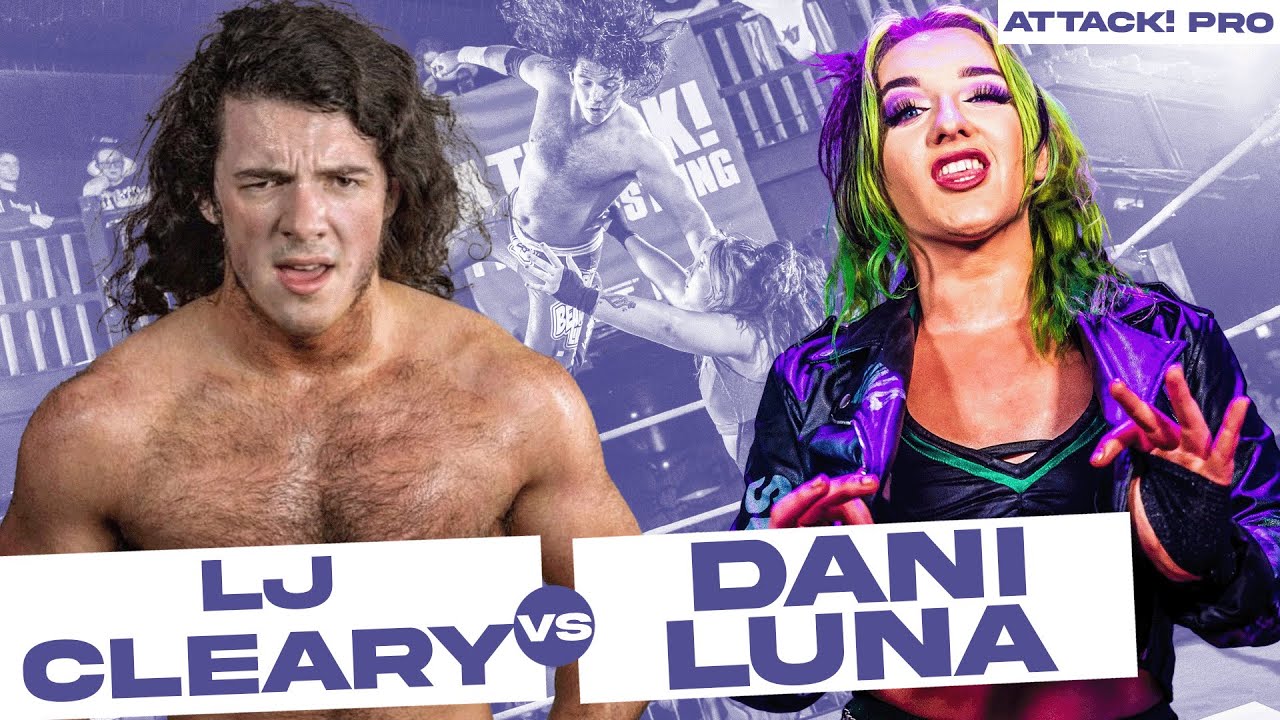 FREE MATCH - Dani Luna vs LJ Cleary (ATTACK! Pro Wrestling) #intergenderwrestling background