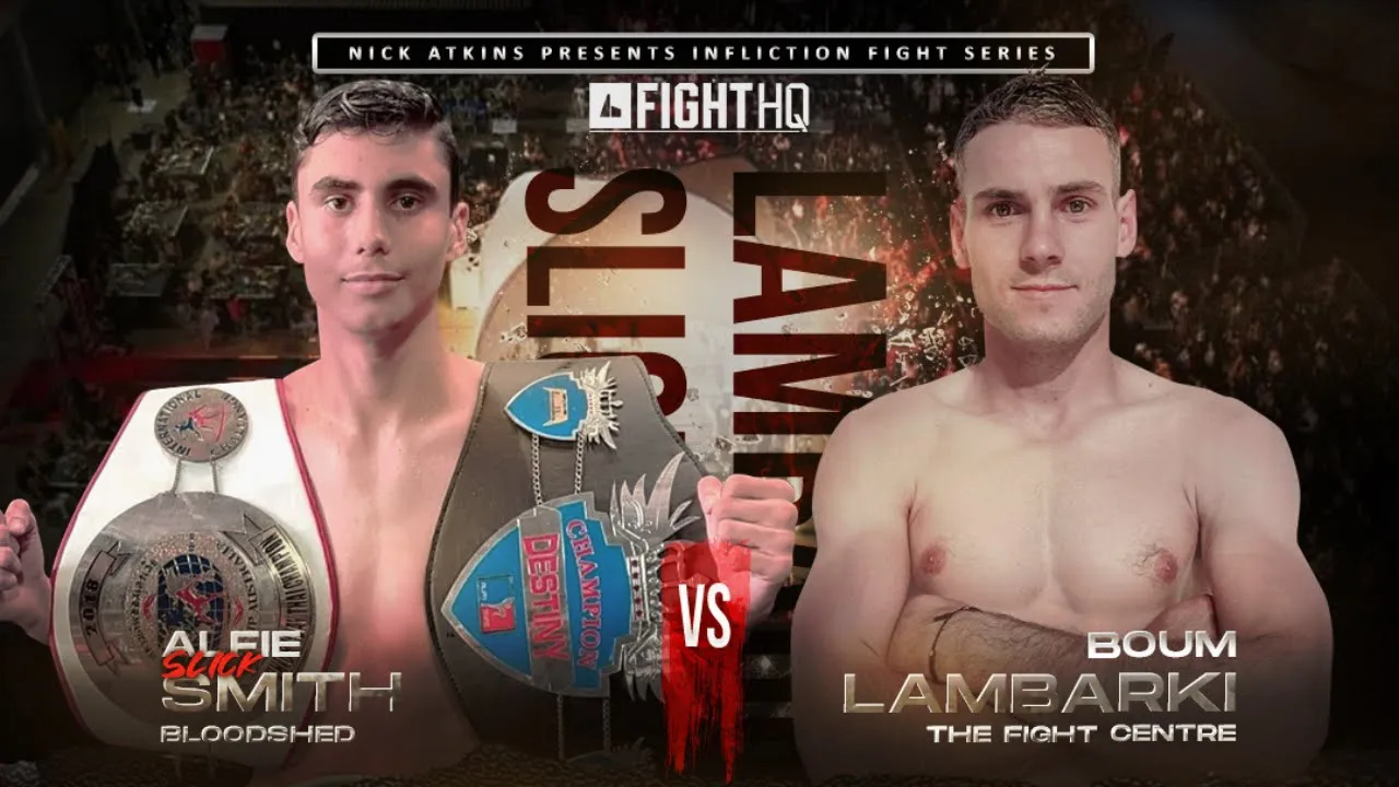 Alfie Smith Vs Boum Lambarki - Infliction Muay Thai background