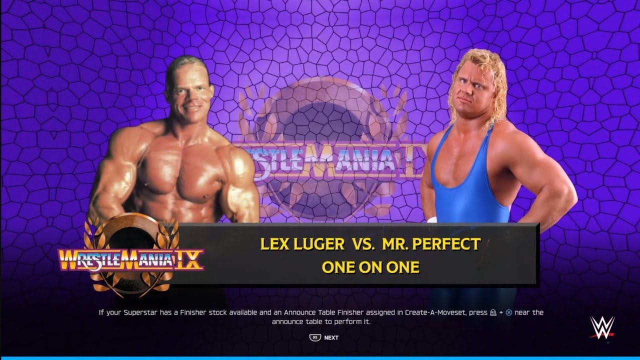 Lex Luger vs Mr Perfect. WrestleMania 9. WWE 2K25