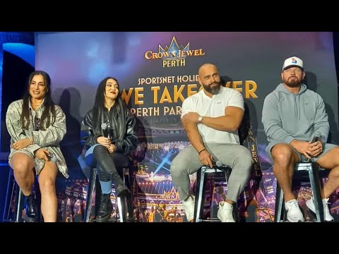[4K] WWE Crown Jewel After Party with SportsNet - AJ Styles, Rusev, Raquel Rodriguez, Roxanne Perez