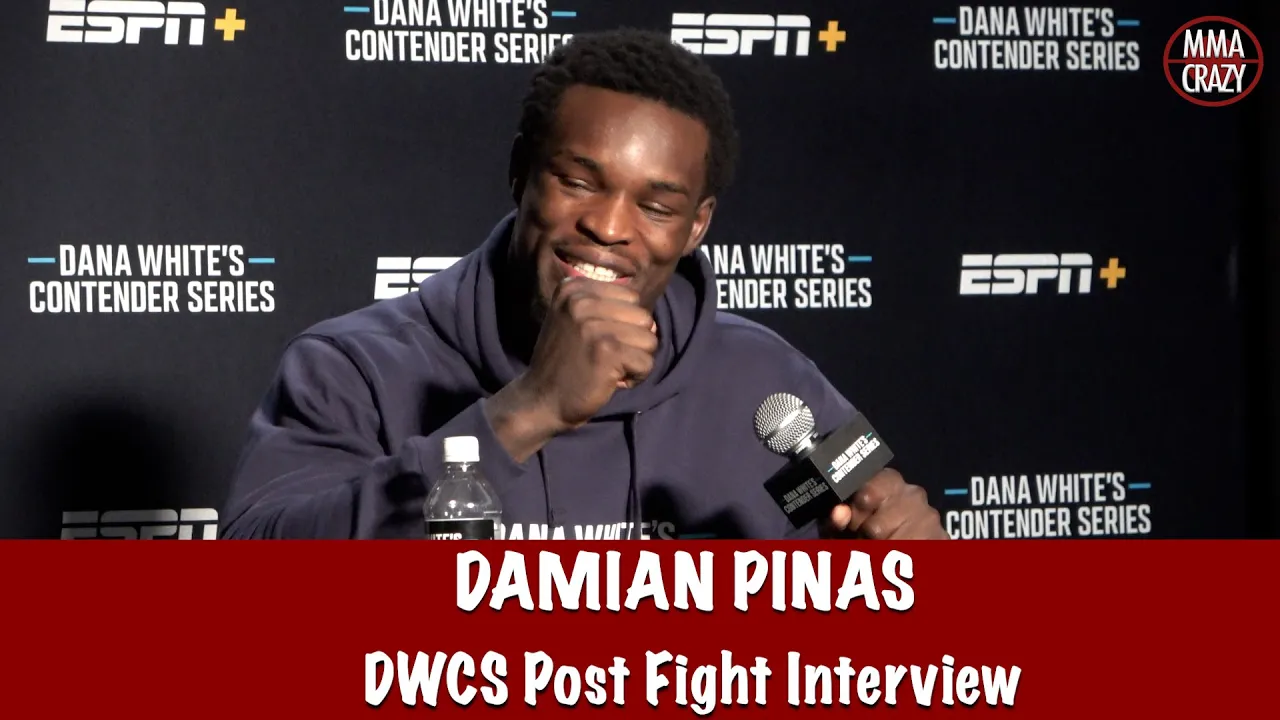Damian Pinas Reacts to KO win over Vitor Costa at Dana White Contender Series background