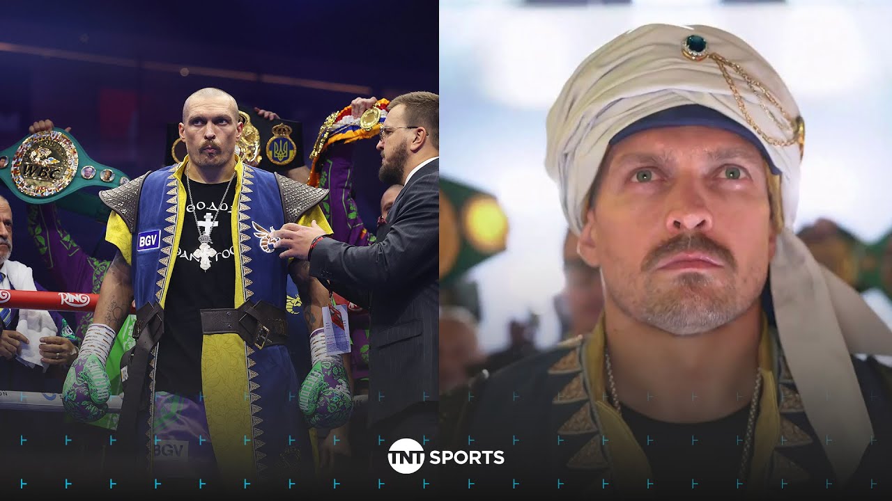 Oleksandr Usyk makes SPECTACULAR RINGWALK entrance for his rematch with Tyson Fury ✨ #UsykFury2 🇸🇦 background