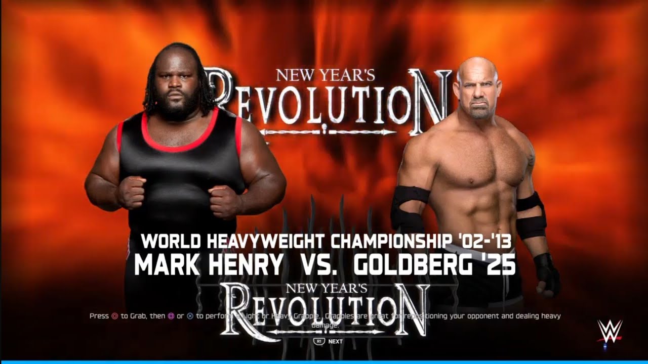 Mark Henry vs Goldberg. New Years Revolution. WWE 2K25