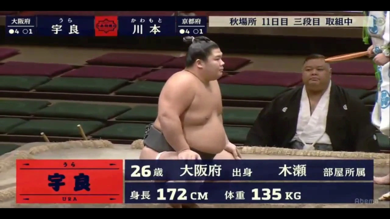 Ura 宇良 v Kawamoto Sumo 19 September 2018 Day 11 background