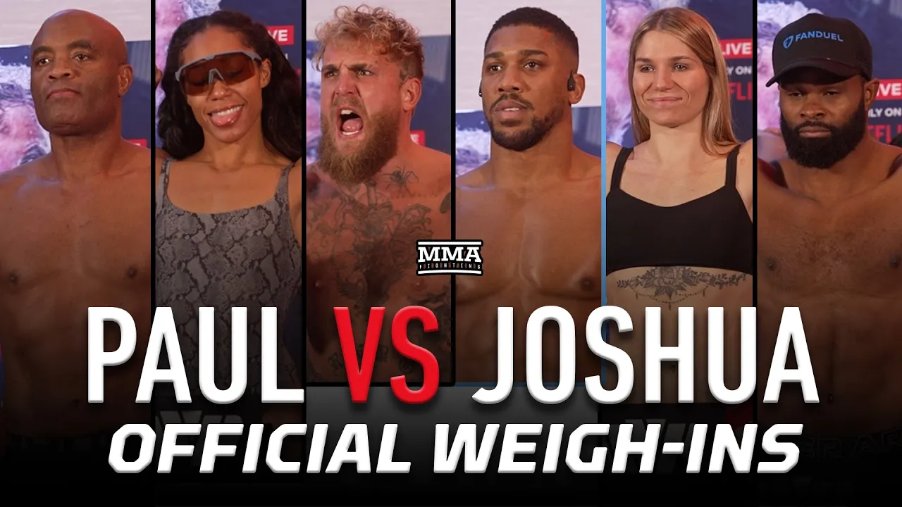 Paul vs Joshua Official Weigh-In: Anthony Joshua Weighs In Almost 30 Pounds More Than Jake Paul