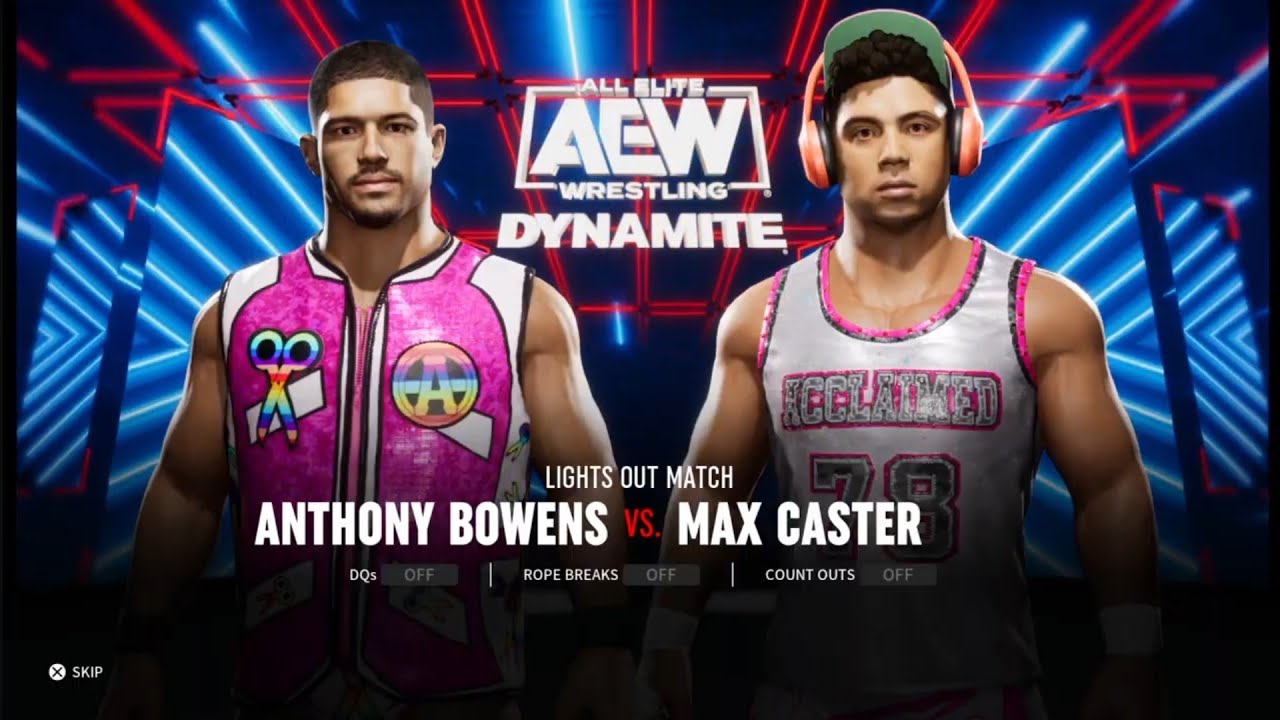 Anthony Bowens vs Max Caster. Lights Out Match. AEW: Fight Forever