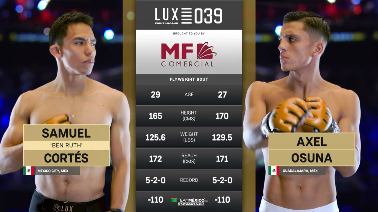 Axel "El Charro" Osuna vs Samuel "Ben Ruth" Cortes en Lux 039 background