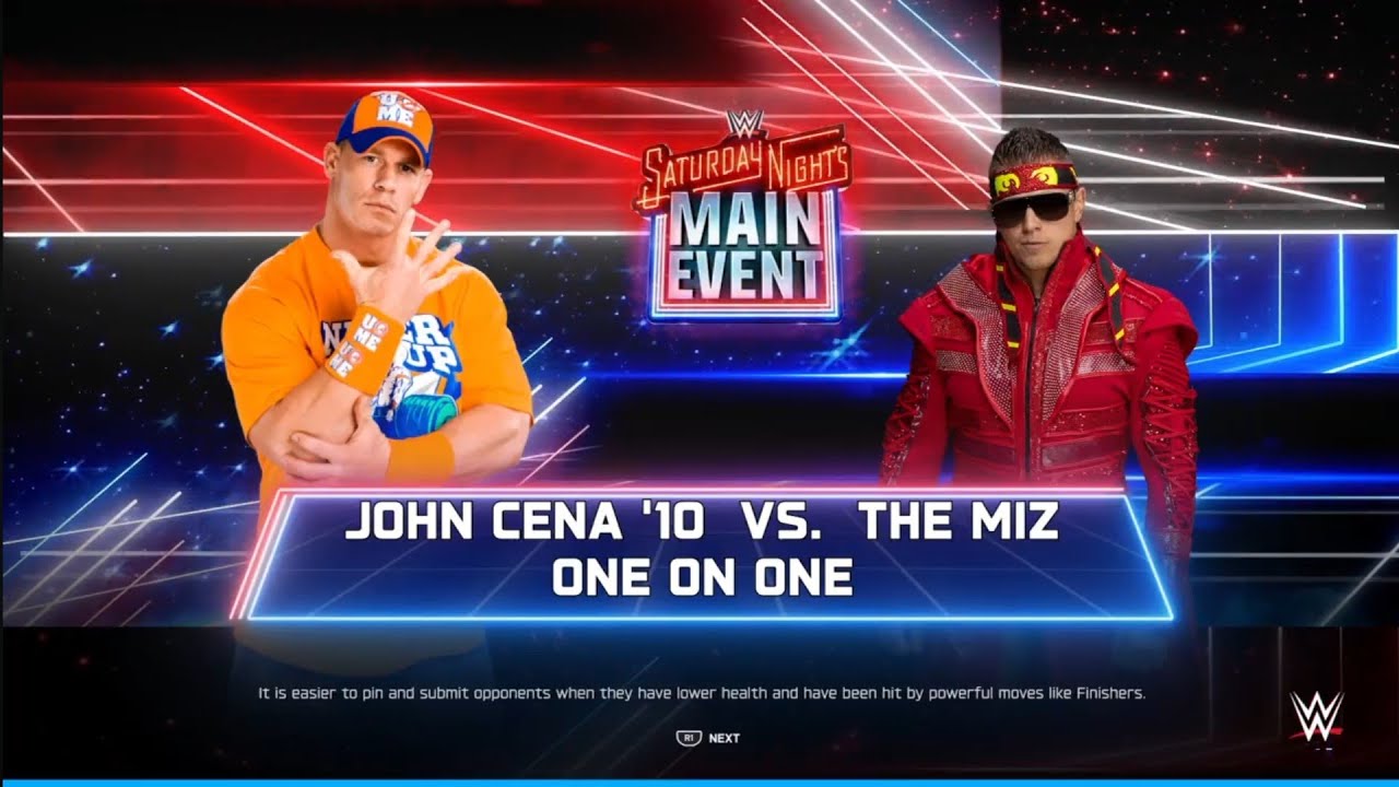 John Cena vs The Miz. SNME WWE 2K25