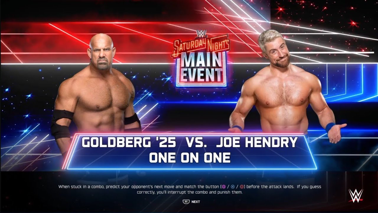 Goldberg vs Joe Hendry. SNME. WWE 2K25
