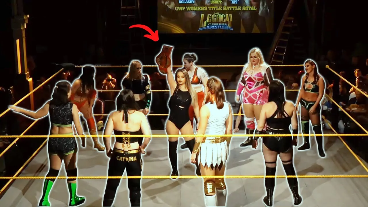 Women's Wrestling — Ten-Women Battle Royal background