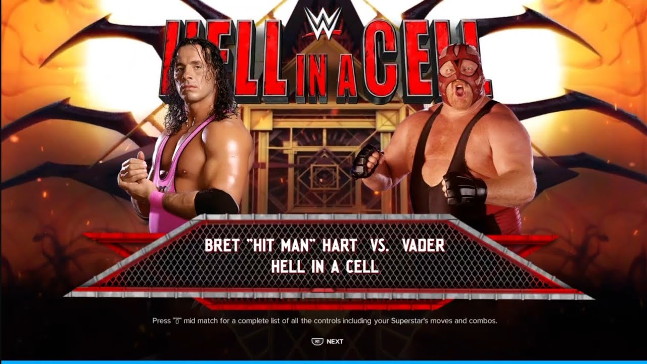 Bret Hart vs Vader. Hell in a Cell. WWE 2K24