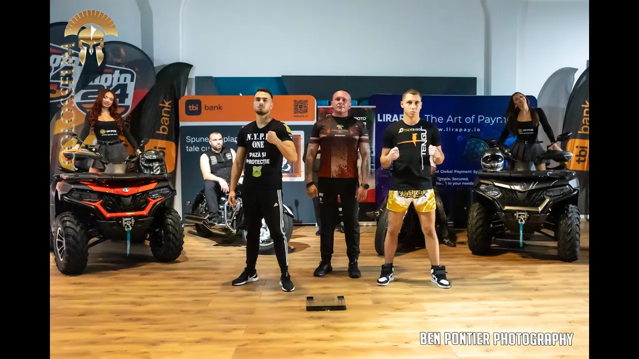 Al doilea meci dintre Paul Cornea și Alex Popescu pentru titlul de greutate pană New Heroes background