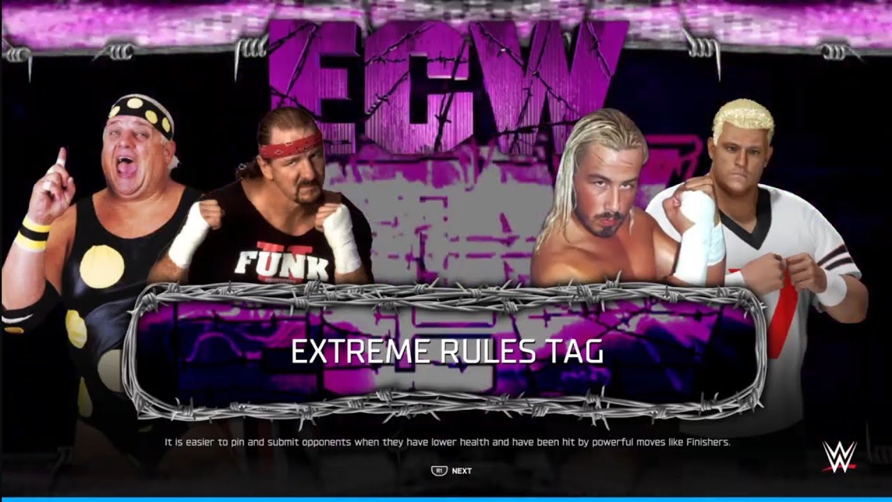 Rhodes & Funk vs Corino & Victory. Street Fight ECW. WWE 2K25