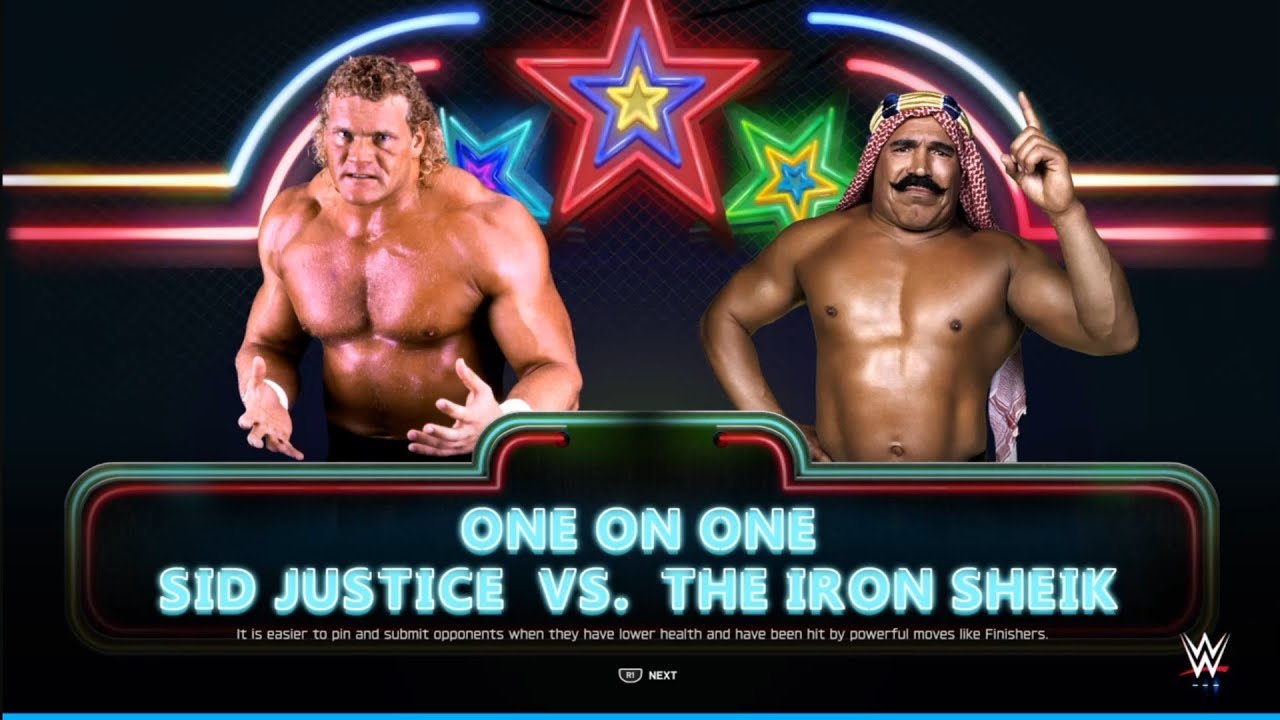 Sid Justice vs The Iron Sheik. SNME. WWE 2K25