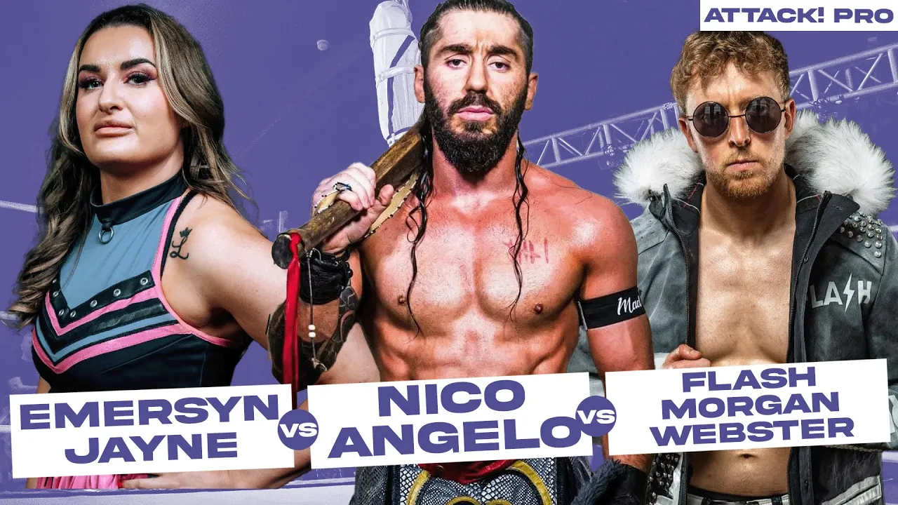 Emersyn Jayne vs Flash Morgan Webster vs Nico Angelo (ATTACK! Pro) #intergenderwrestling