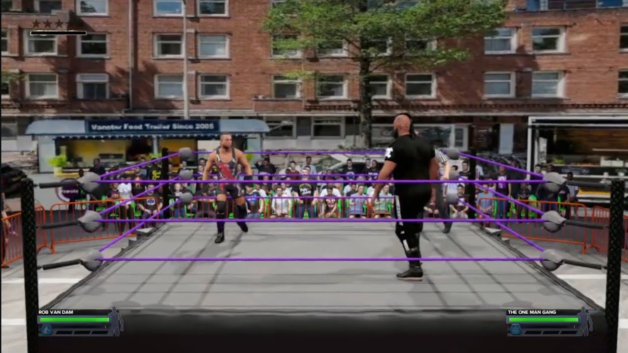 RVD vs One Man Gang. BCW Street Show. WWE 2K24 background