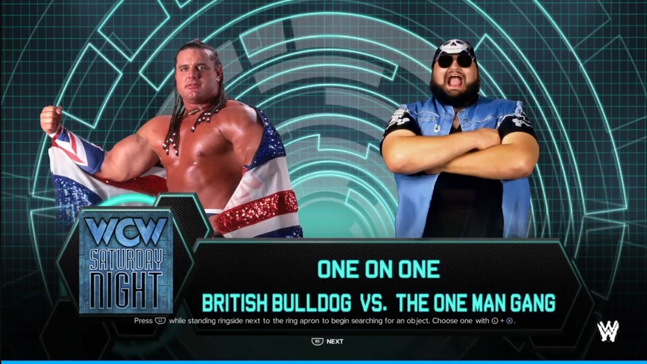 The British Bulldog vs The One Man Gang. WCW Saturday Night. WWE 2K24