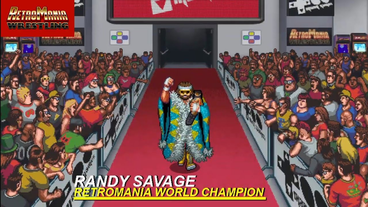 Macho Man vs Curt Hawkins. RetroMania Wrestling background