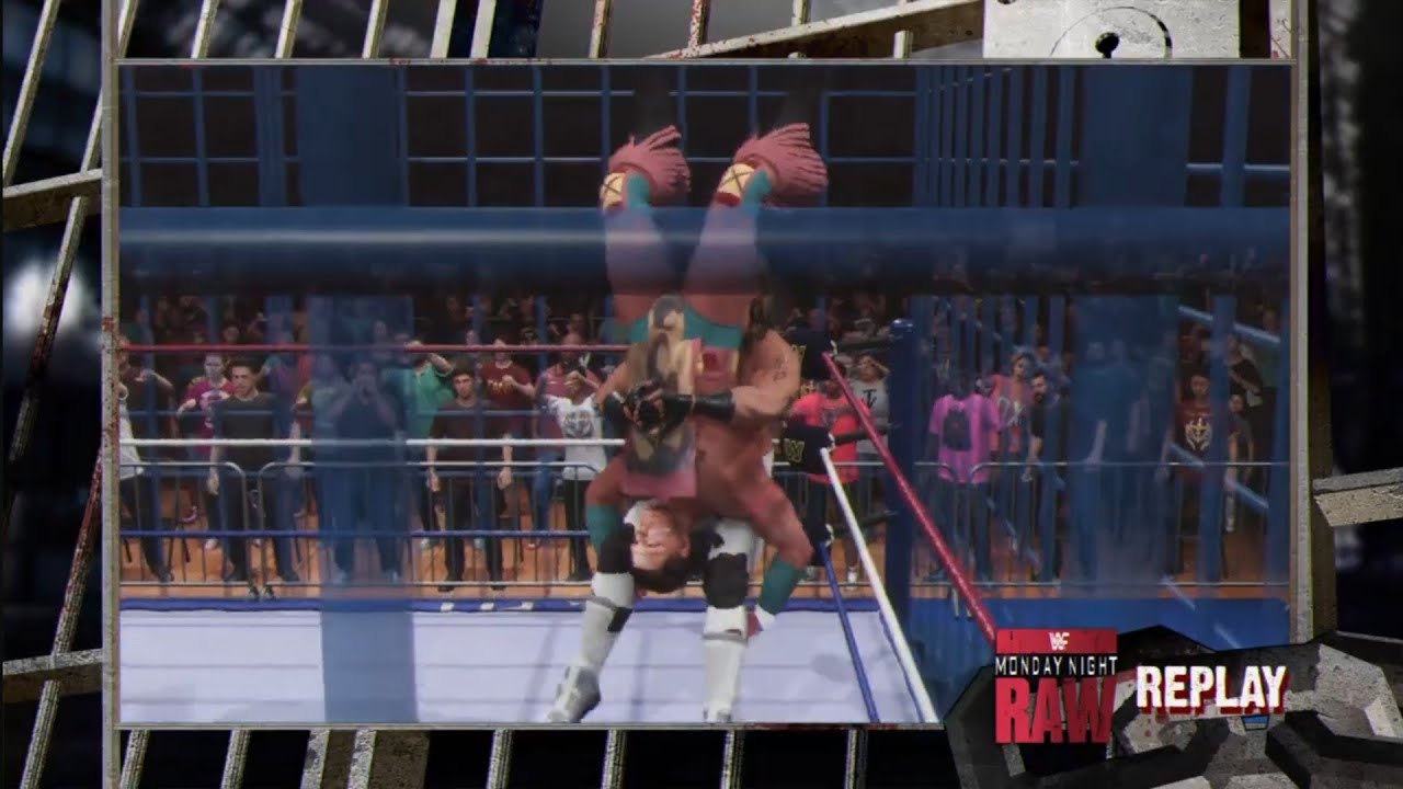 Tatanka vs Shawn Michaels Cage Match Raw. WWE 2K25 background