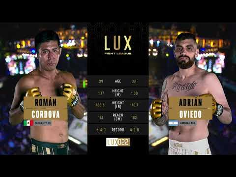 Román "Gallo Negro" Córdoba vs Adrián Oviedo en Lux 022 background