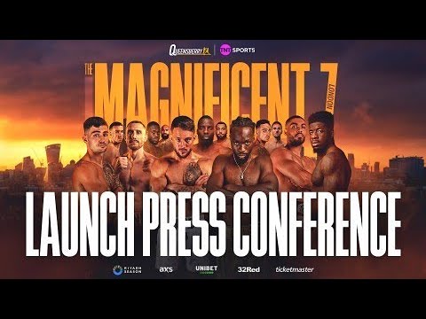 The Magnificent 7 in London Press Conference | Denzel Bentley, Sam Noakes, David Adeleye background