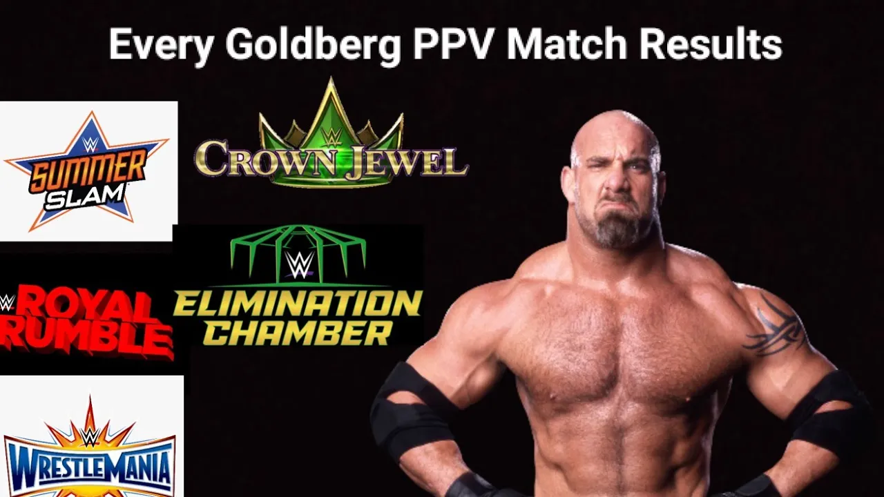 | Every Goldberg WWE PPV Match Results | | Bill Goldberg | | WWE | | PPV | background