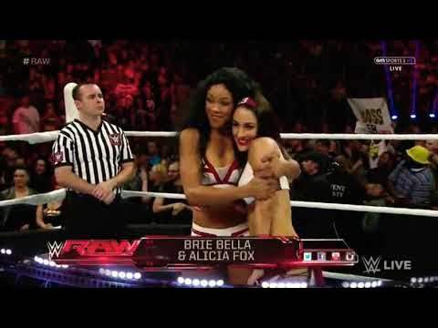 WWE SmackDown Alicia Fox And Brie Bella Vs Charlotte Flair And Becky Lynch w/ Ric Flair 2015